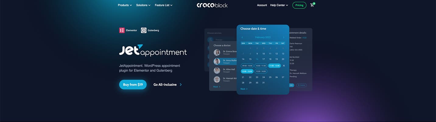 Crocoblock plugin para Elementor JetAppoinment