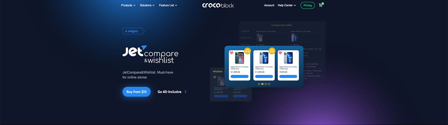 Crocoblock plugin para Elementor JetCompareWishList