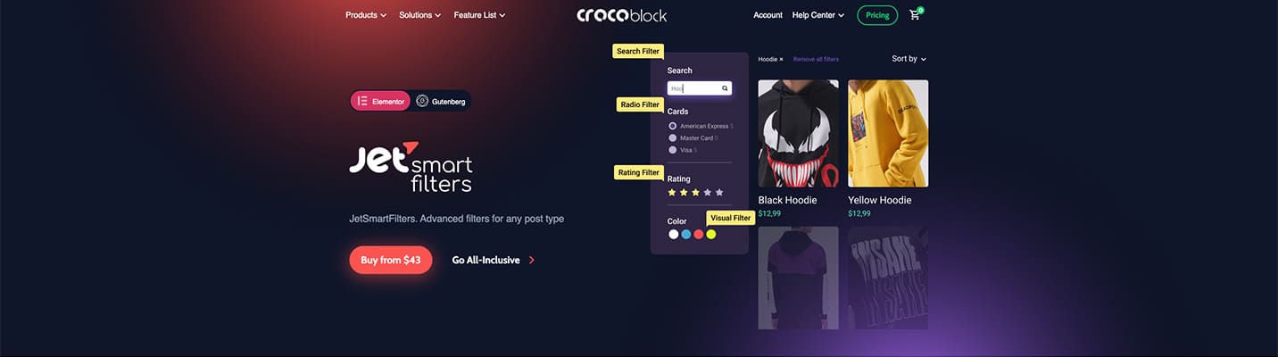 Crocoblock plugin para Elementor JetSmartFilter