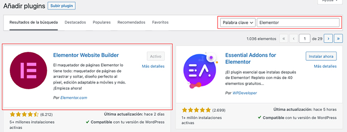 Instalar Elementor Gratis