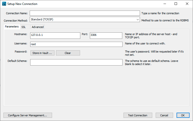 Realizar conexion con el servidor MySQL