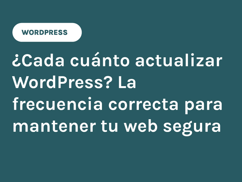 ¿Cada cuánto actualizar WordPress? La frecuencia correcta para mantener tu web segura y estable
